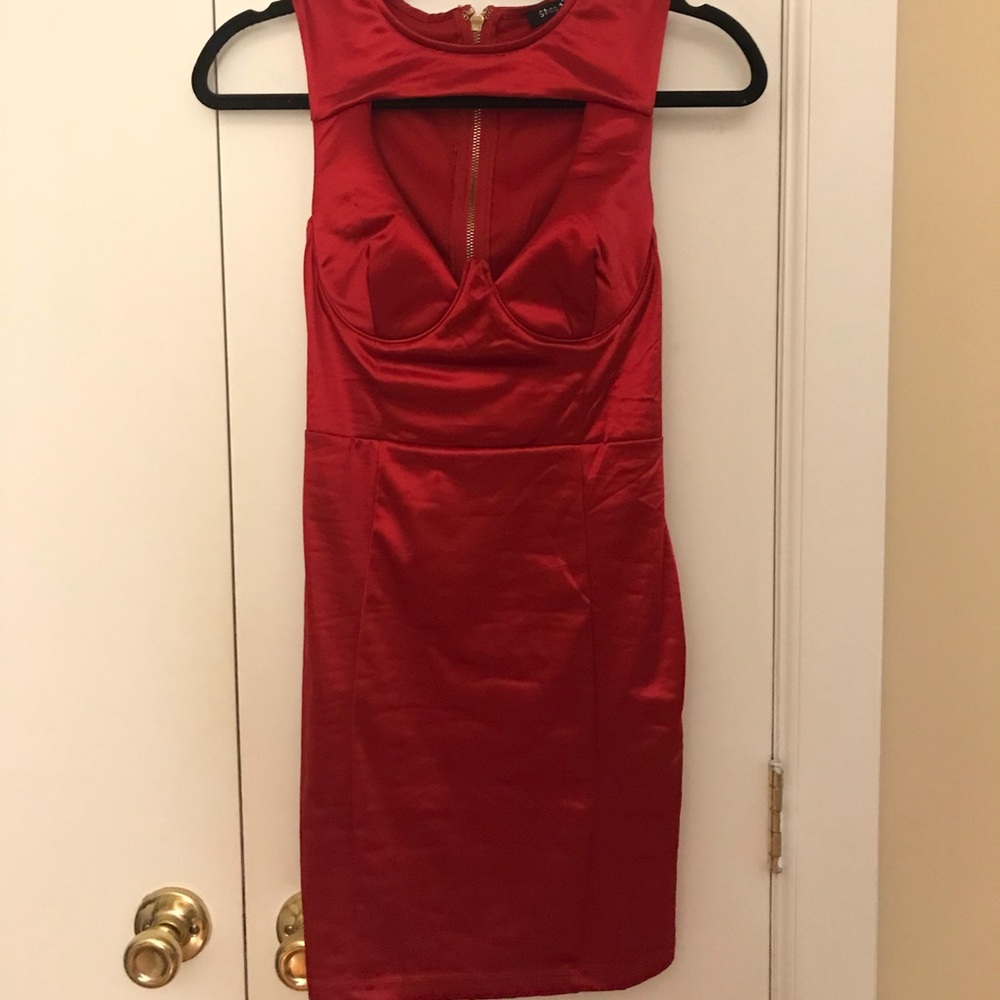 Never worn! Red Satin Dress
